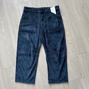 Madewell The Darted Barrel Leg Utility Pant In Corduroy 30 Petite Classic Navy